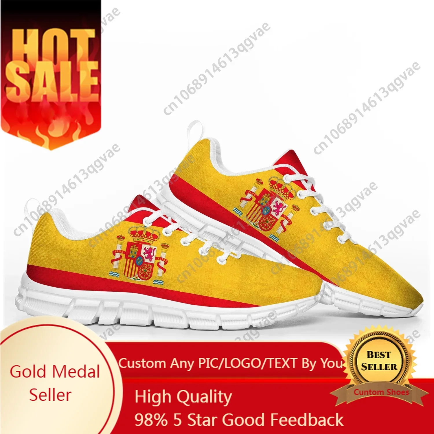 

Spanish Flag Sports Shoes Mens Womens Teenager Sneakers Spain Casual Custom High Quality Couple Shoes