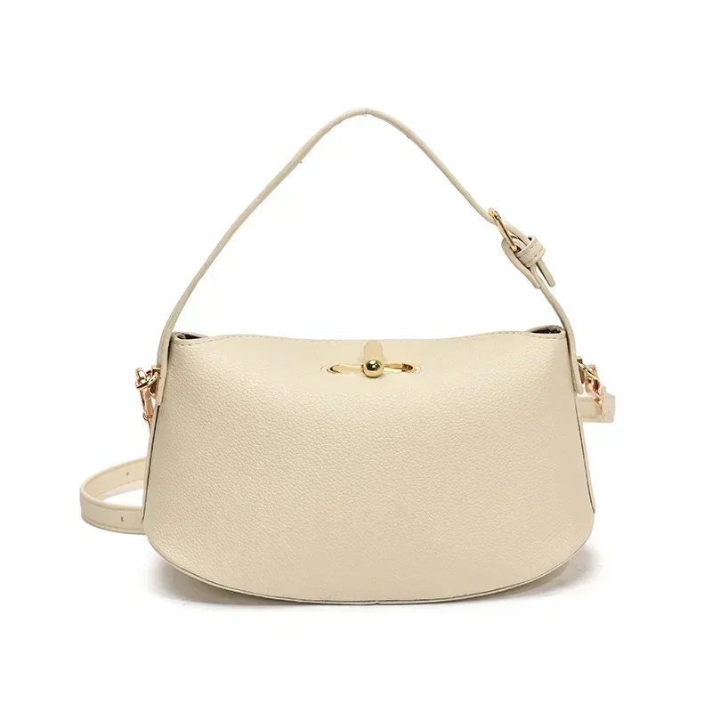 حقيبة نسائية من الجلد النباتي الفاخر لعام 2025، بسيطة بلون سادة، أنيقة، عمل كروس، كاجوال يوميًا، شحن مجاني مستدام #5