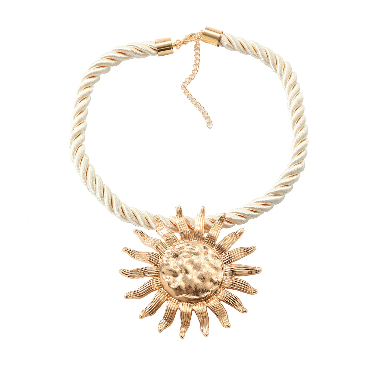 Fashion Vacation Style Alloy Sunflower Pendant Necklace