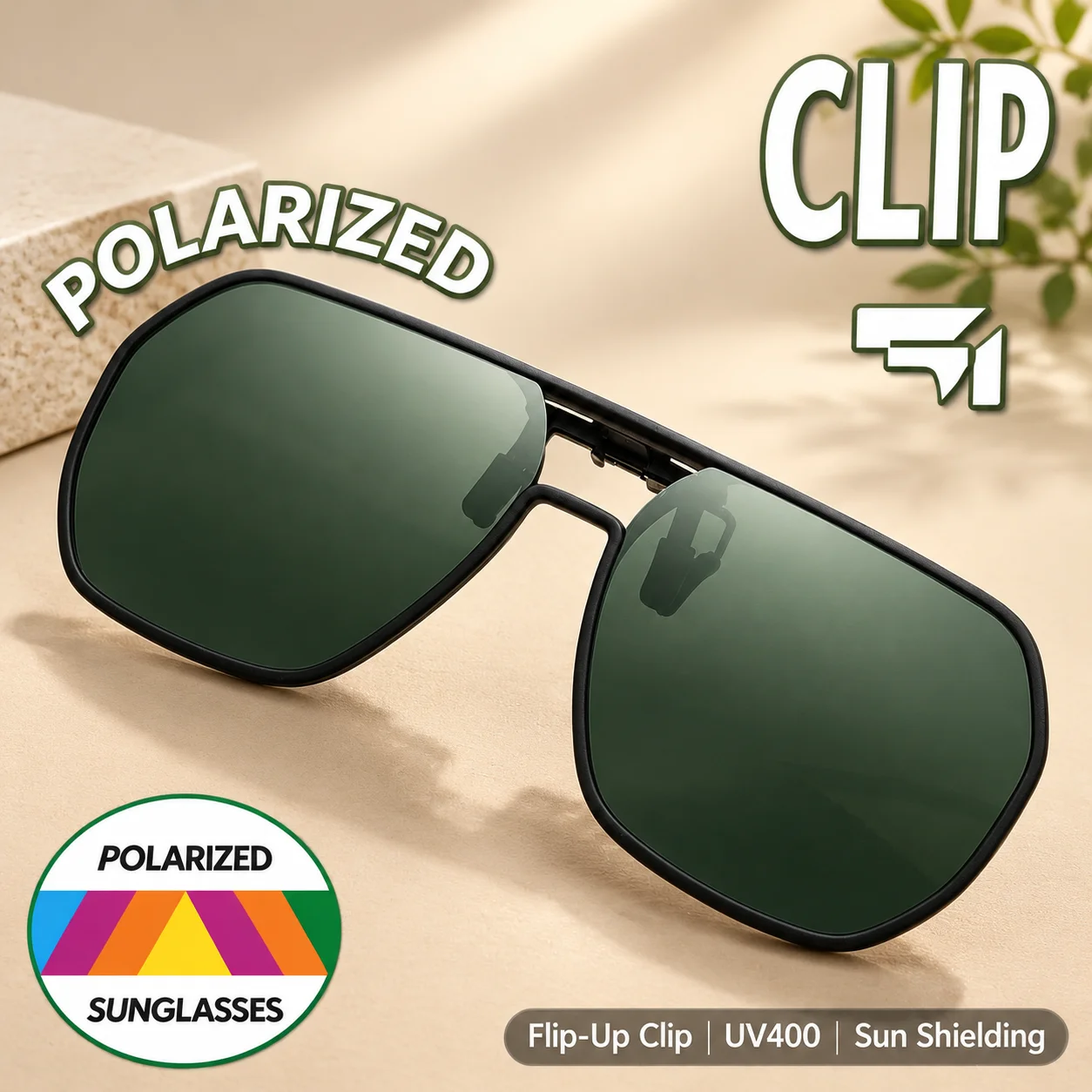 Delicate acetate and polished metal frames paired with flipping polarized lenses this portable Sun Glasses offers long-lasting