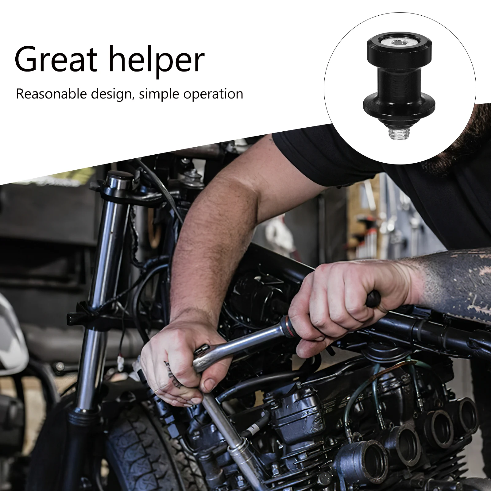 

2pcs Motorcycle Lifting Nails Black 8mm Swing Arm Stand Screw Durable Aluminum Precision Machined Easy Installation Enhance