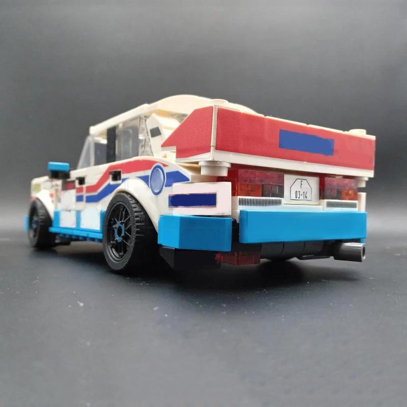 PolaDeer 420PCS Rally 130 LR Gruppe B Autorennwagen Kalevi Aho Bausteine Montagemodell Spielzeug Kindergeburtstagsgeschenke – Detail 2