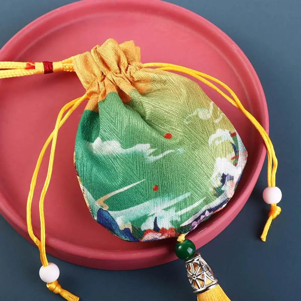 Necklaces Case Multi Color Tassel Cloth Drawstring Empty Sachet Purse Pouch Chinese Style Storage Bag Women Jewelry Bag