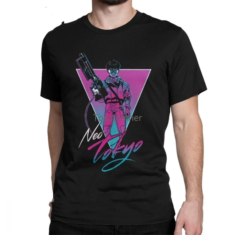 

Neo Tokyo Akira Мужские футболки Манга Канеда Vaporwave Японское аниме Забавные футболки с короткими рукавами Футболки из 100% хлопка с графическим принтом