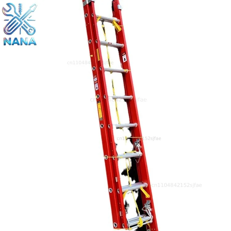 Insulated ladder Electrical telescopic ladder Lifting glass fiber electric ladder Thickening project 2 straight ladders