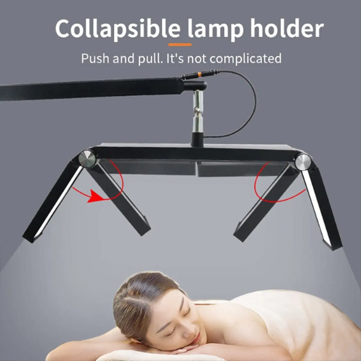 B21B 26-Inch Three-Lamp Desktop Lamp 30W Folding Cantilever Half-Moon Lamp with Desktop Clamp and Remote Control US Plug