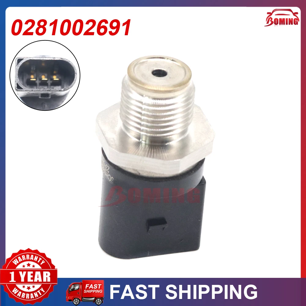 New Car Fuel Rail Pressure Regulator Sensor Valve 0281002691 For Audi A4 A6 A8 Smart FORFOUR Volkswagen PHAETON V30720077