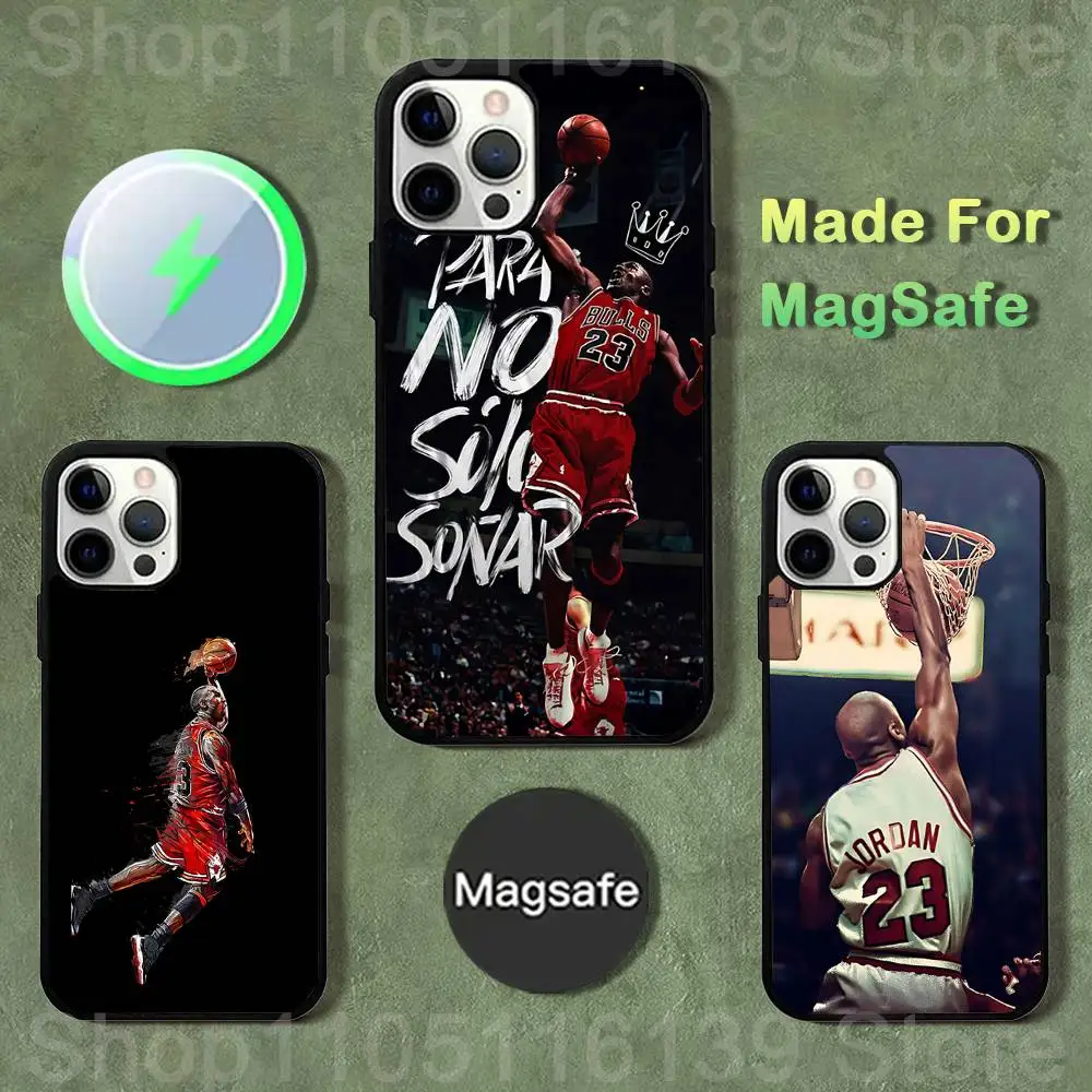 

Basketball J-Jordan 23 Phone Case For iPhone 17,16,15,14,13,12,11,Pro,Max,Plus,Mini,SE4,E Magnetic Magsafe Wireless Charging