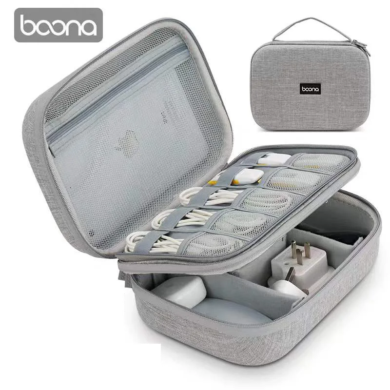 Hard Shell EVA Electronic Organizer Case for iPad Earphone Charger Cables Electronic Accessories Travel Storage Bag