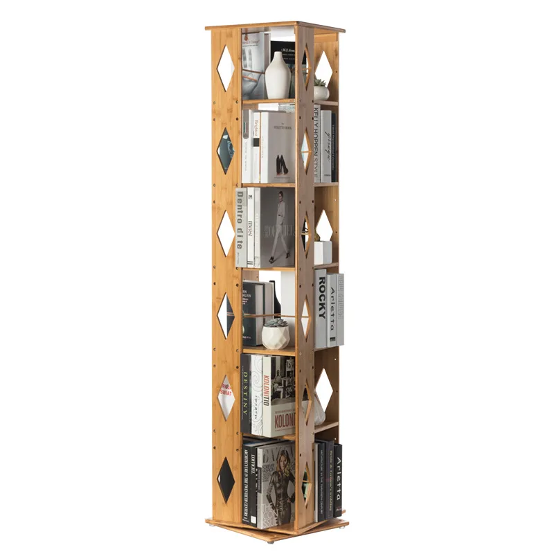 For Portable Normal Rotating Bookcase Storage Stand Modern Rotating Bookcase Rotary Estanteria Almacenamiento Bedroom Furniture