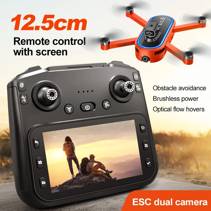 2025 S186 Drohne, professionell, 4K HD, Dual-Kamera, Fotografie, bürstenlos, faltbar, 12,5 cm großer Bildschirm, RC-Quadcopter, Jungenspielzeug, Geschenke