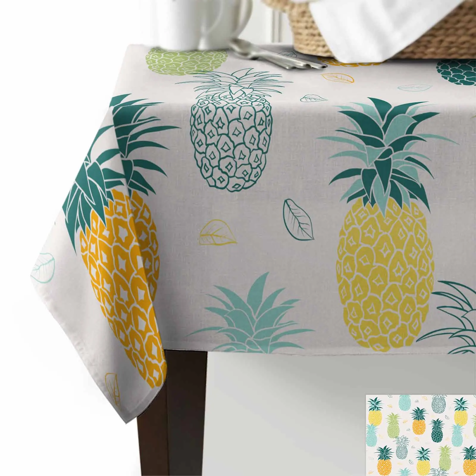 Summer Fruits Anti-scalding Thickened Waterproof Tablecloth Rectangular Round Table Cover Kitchen Furnishings