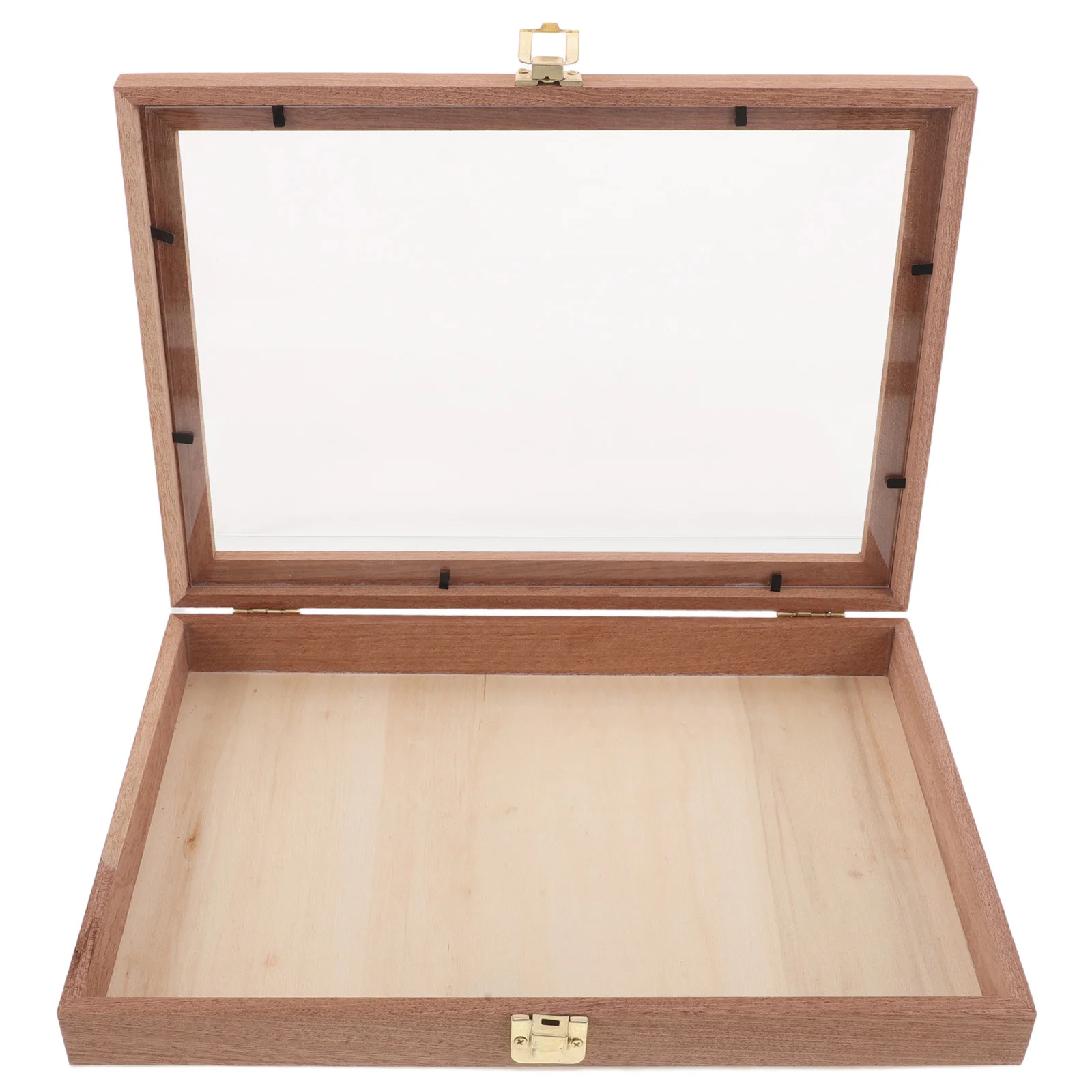

Wooden Jewelry Box Natural Sapele Wood Rectangular Storage With Transparent Lid For Dry Flowers Butterflies Keepsakes
