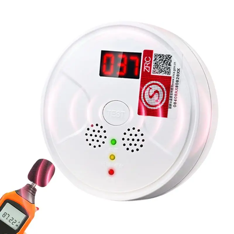 Carbon Monoxide Monitor Travel CO Alarm Battery-Powered Monoxide Alarm Detector Portable Travel CO Alarm With Digital Display &