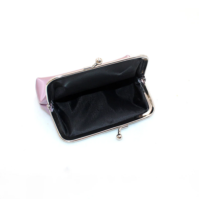 Women Coin Purse Candy Color Double Layer Card Holder Girls Simple PU Buckle Wallet Lipstick Portable Purse Pocket Bag