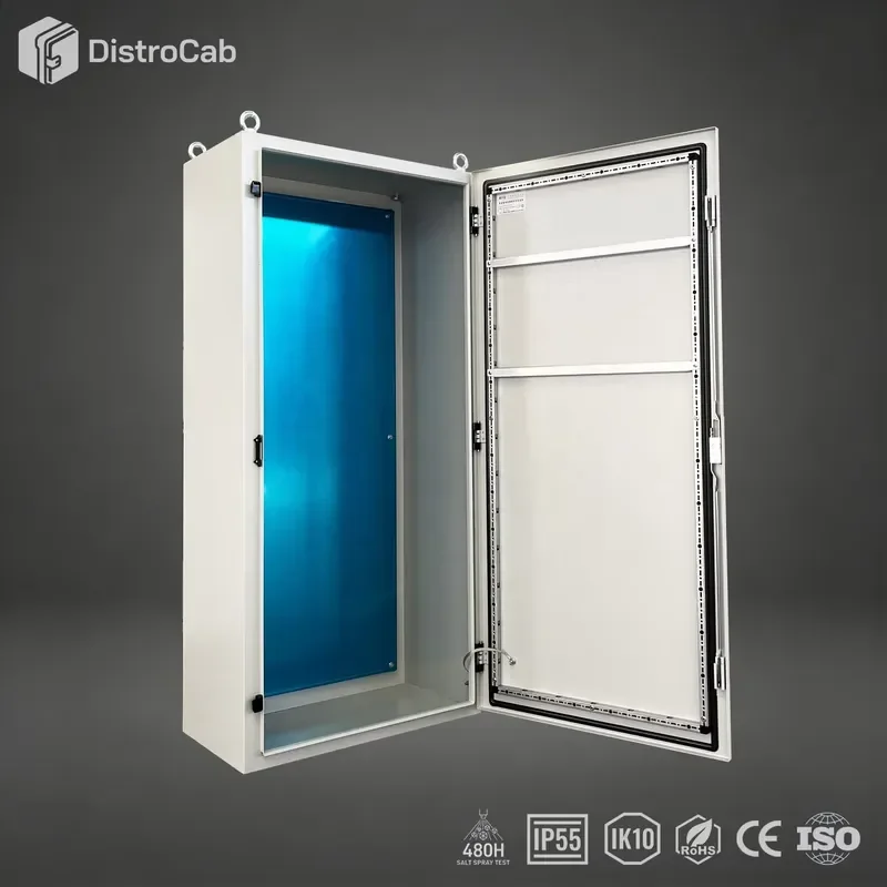 Weatherproof Metal Cabinet IP55 480H Salt Spray Tested RoHS Qualified Outdoor DistroCab for Harsh Environments AK Series