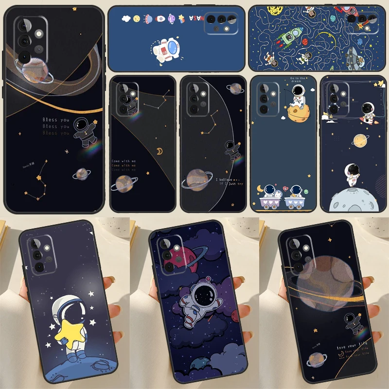 Astronaut Spaceship Case For Samsung Galaxy A12 A22 A32 A52 A72 A51 A71 A33 A53 A73 A50 A70 A21S A52S Cover