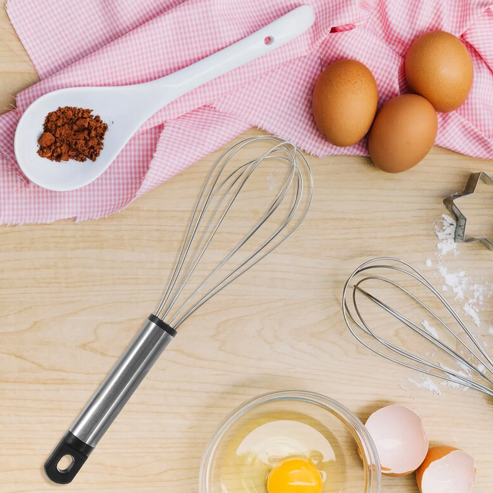 

3Pcs Stainless Steel Egg Whisk Handheld Kitchen Mixer Beater for Whipping Cream Eggs Sauces Pancake Mix Manual Egg Whisk