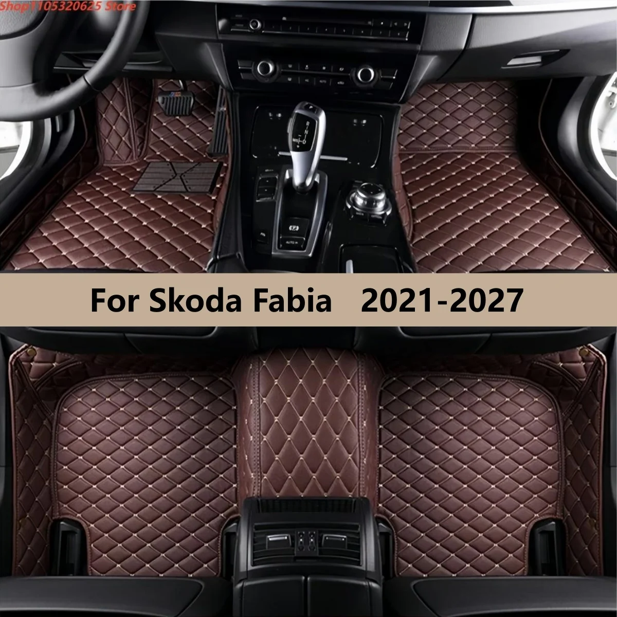 

Car Floor Mats For Skoda Fabia Mk4 PJ 2021 2022 2023 2024 2025 2026 2027 Auto Accessories Carpet Pads Full Set Leather Matts
