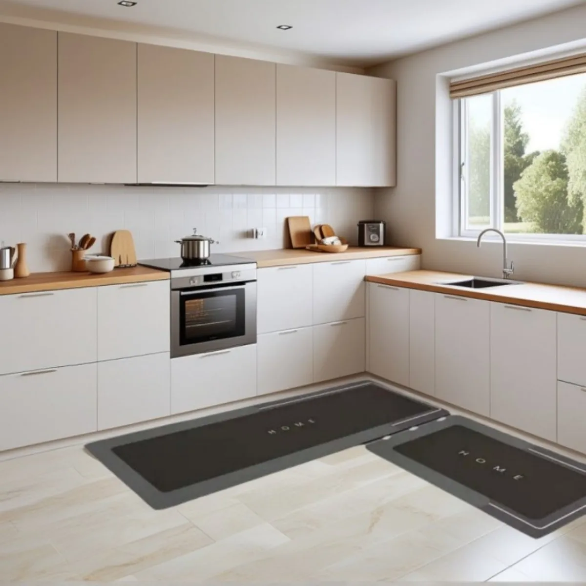 

2 шт. особо толстых кухонных ковриков из диатомовой грязи - супервпитывающие и маслостойкие, нескользящие, моющиеся, длинные полосатые коврики для ванной комнаты, мягкие, ру