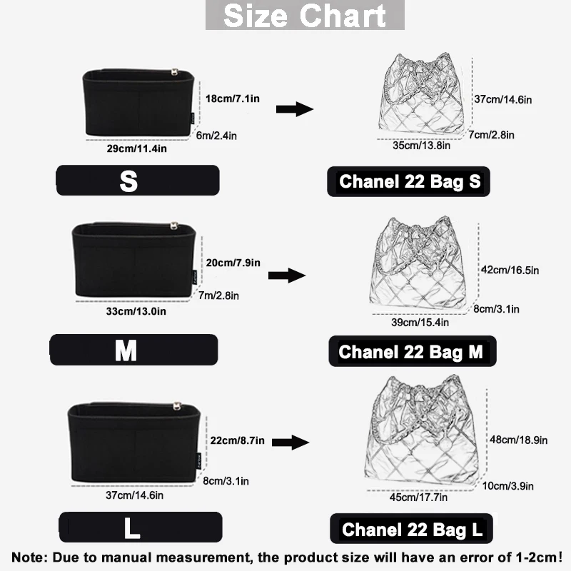 EverToner Felt Insert Organiser Bag For 22 Bag Organizer Bag In Bag Prevent Stain