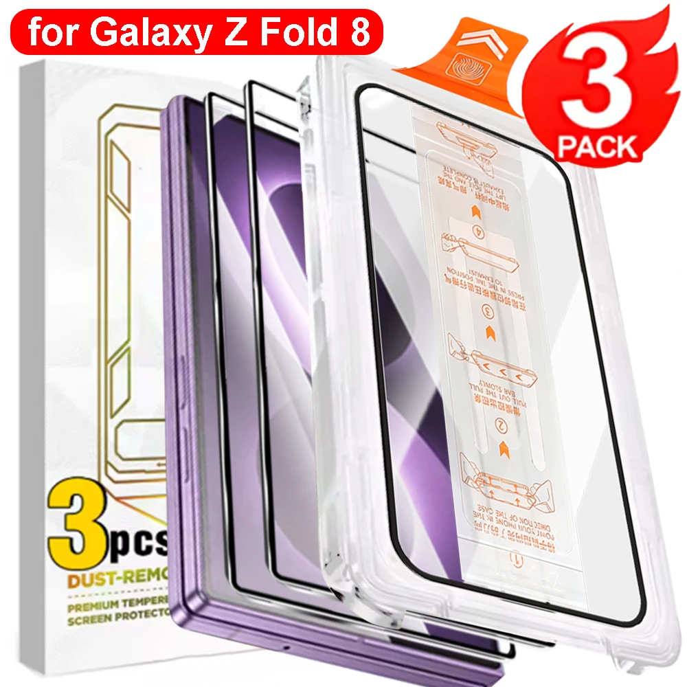 For Z Fold 8 Wide Outer Tempered Glass Films HD Clear Easy Install 1/2/3Pcs Screen Protectors for Samsung Galaxy Z Fold 8 Ultra