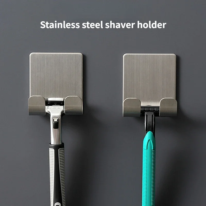 Useful Bathroom Stainless Steel Razor Holder Storage Hook Wall Shower Razor Holder Punching Razor Holder Accessories Tissue