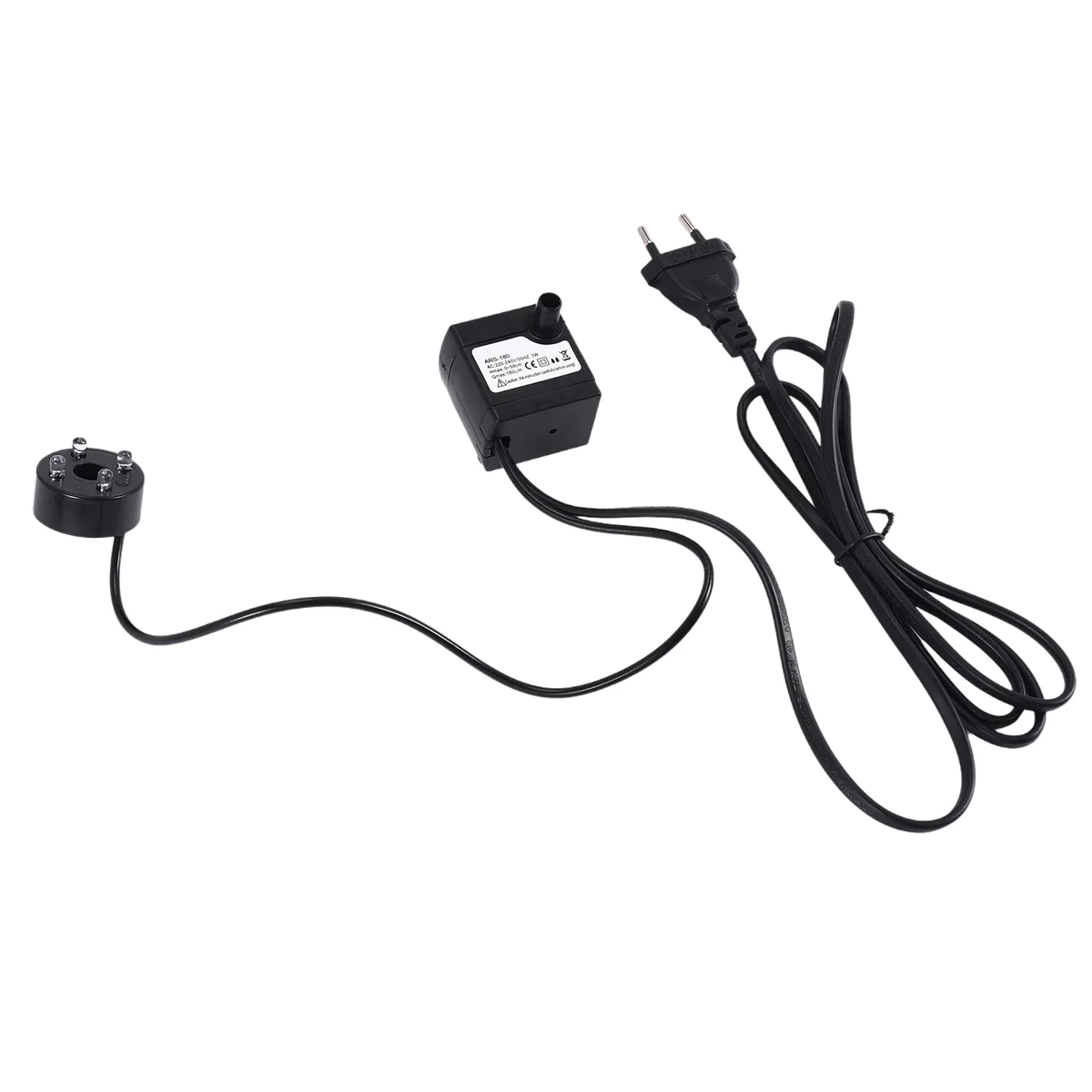 A9oP- 3W Submersible Water Pumps with 4-LED Light Pump Aquarium Fountain Fish Pond Tank EU Plug