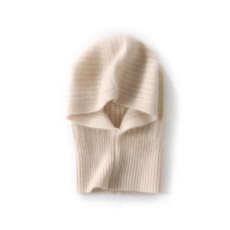 

100% pure cashmere women's pullover hat, autumn and winter knitted high-end warm women's cashmere hat, hot selling new product