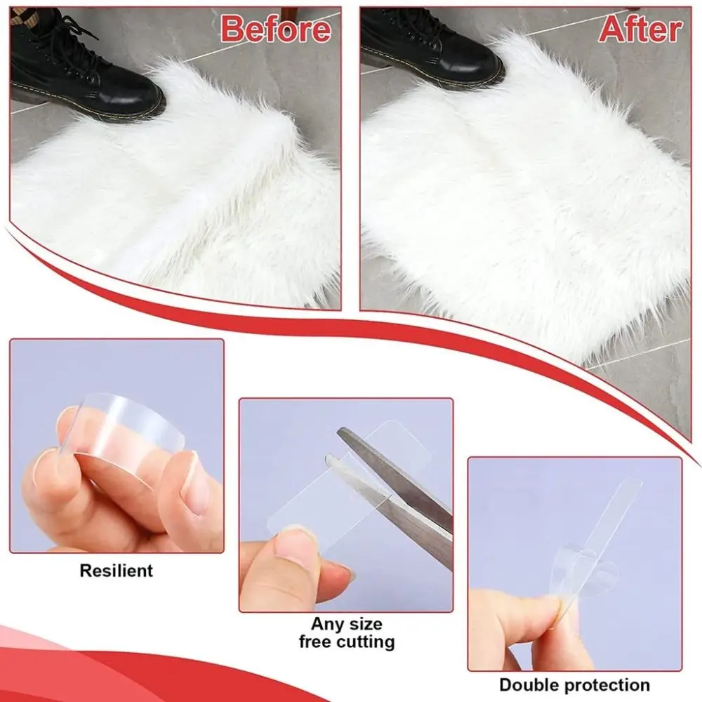 60Pcs/120Pcs Multifunction Waterproof Double Sided Adhesive Reusable Cuttable Wall Stickers Removable Transparent Adhesive Tape