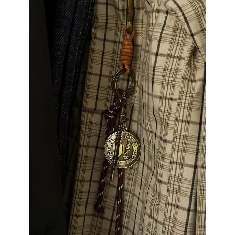 Magic bag pendant combination rope leather retro metal personalized keychain Harry Potter pendant view 4