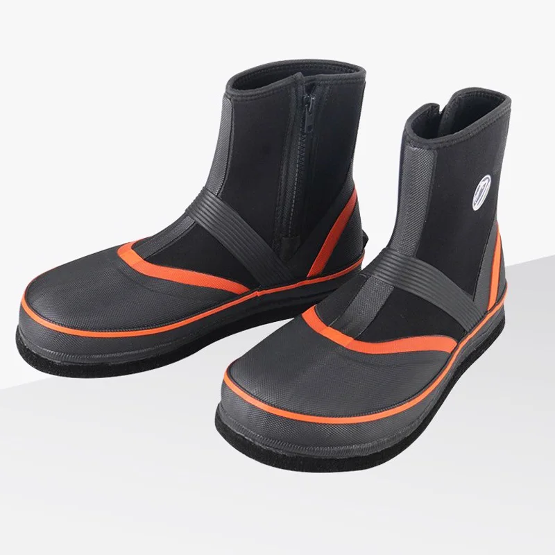 Outdoor Unisex Rock Fly Fishing Shoes, Breathable Waterproof Waders Boots, Anti-slip Felt Spike Sole Rock Fish Wading Boot
