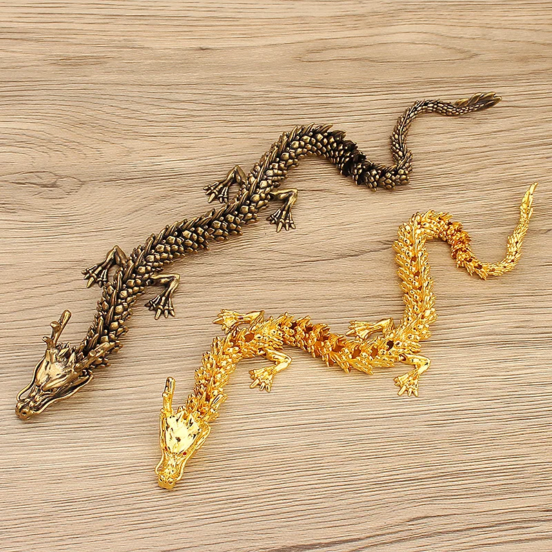 Brass 3D Three-Dimensional Activity Dragon Home Office Desktop Antique Dragon Decorations Chinese Dragon Hand Pieces Metal Craft
