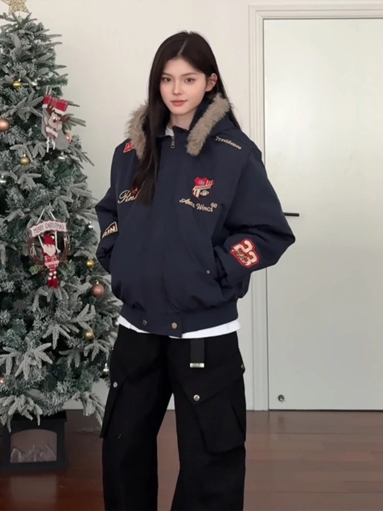 

Cleanfit Bae Eagle Cotton Jaet Men's Winter Thiened Hooded Coat Warm Stand Fit Casual Daily Wear Long Sve Coat