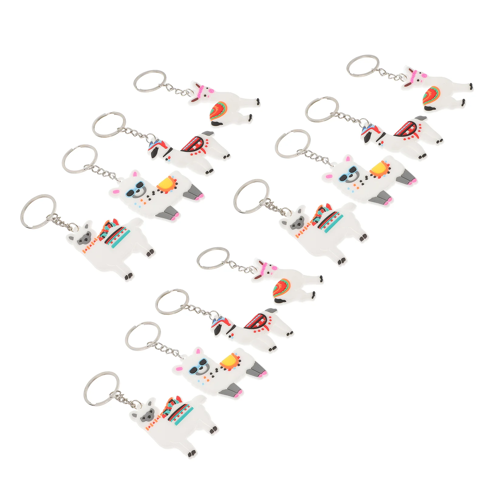 12 Pcs Key Ring Child Miss Fob Rings for Car Keys Topper Alpaca Keychain Ornament