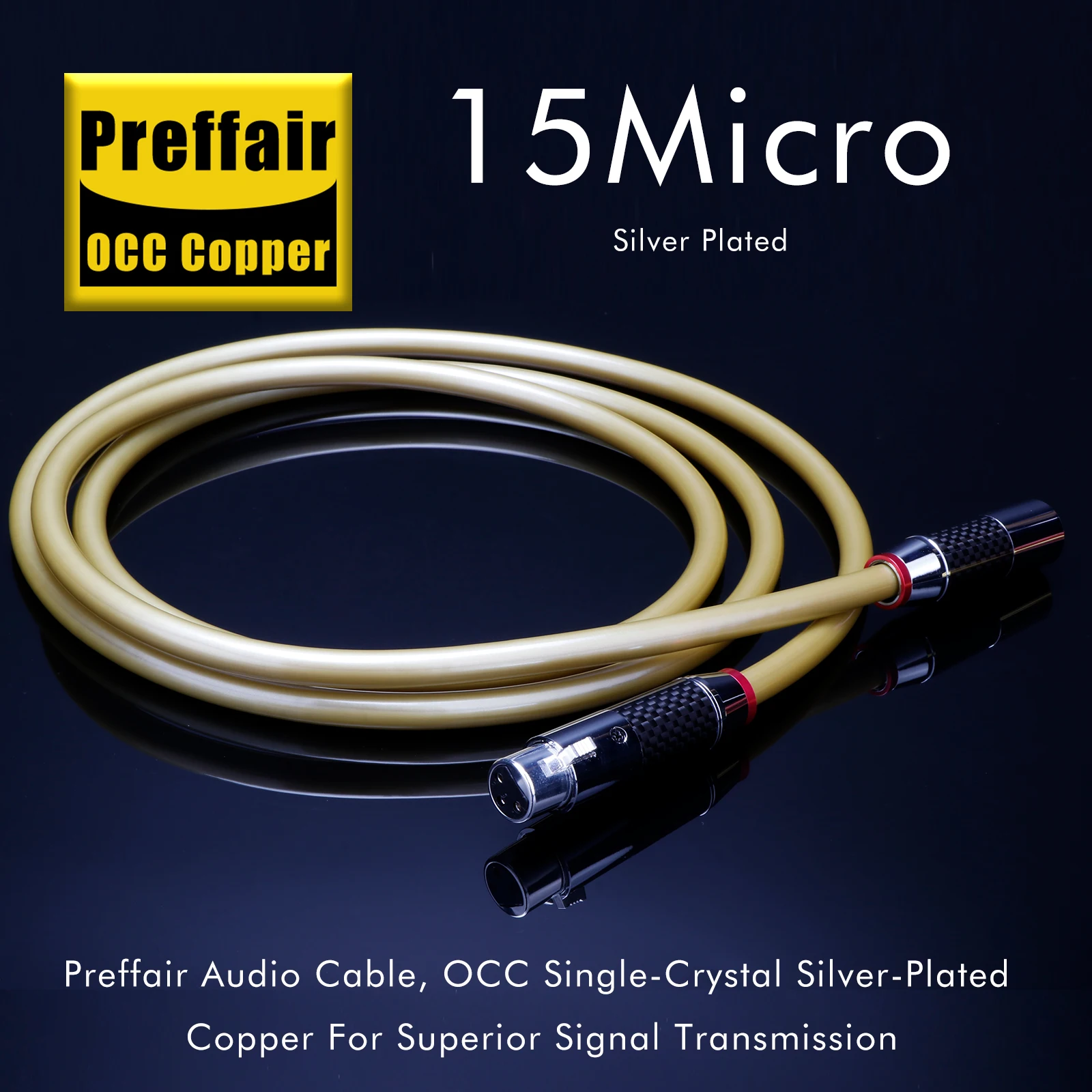 Preffair X439 110 ohm 3 Pins XLR Coaxial Digital  Balance Cable with Rhodium Plated Connectors Audio AES/EBU Signal Cable