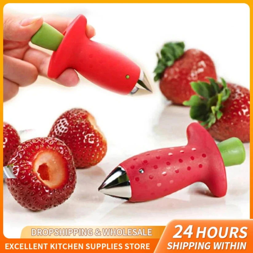

Strawberry Slicer Cutter Strawberry Corer Strawberry Huller Fruit Leaf Stem Remover Salad Cake Tools Kitchen Gadget Accessories