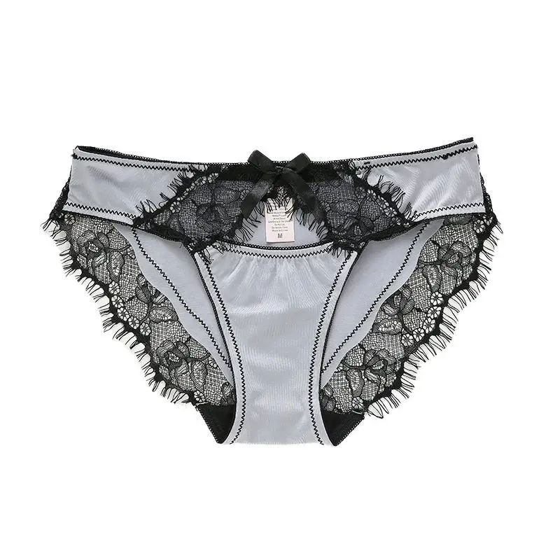 

3 пары индивидуального нижнего белья, женские очаровательные сексуальные кружевные трусы с ресницами, удобные французские модные женские трусы с низкой талией, трусики