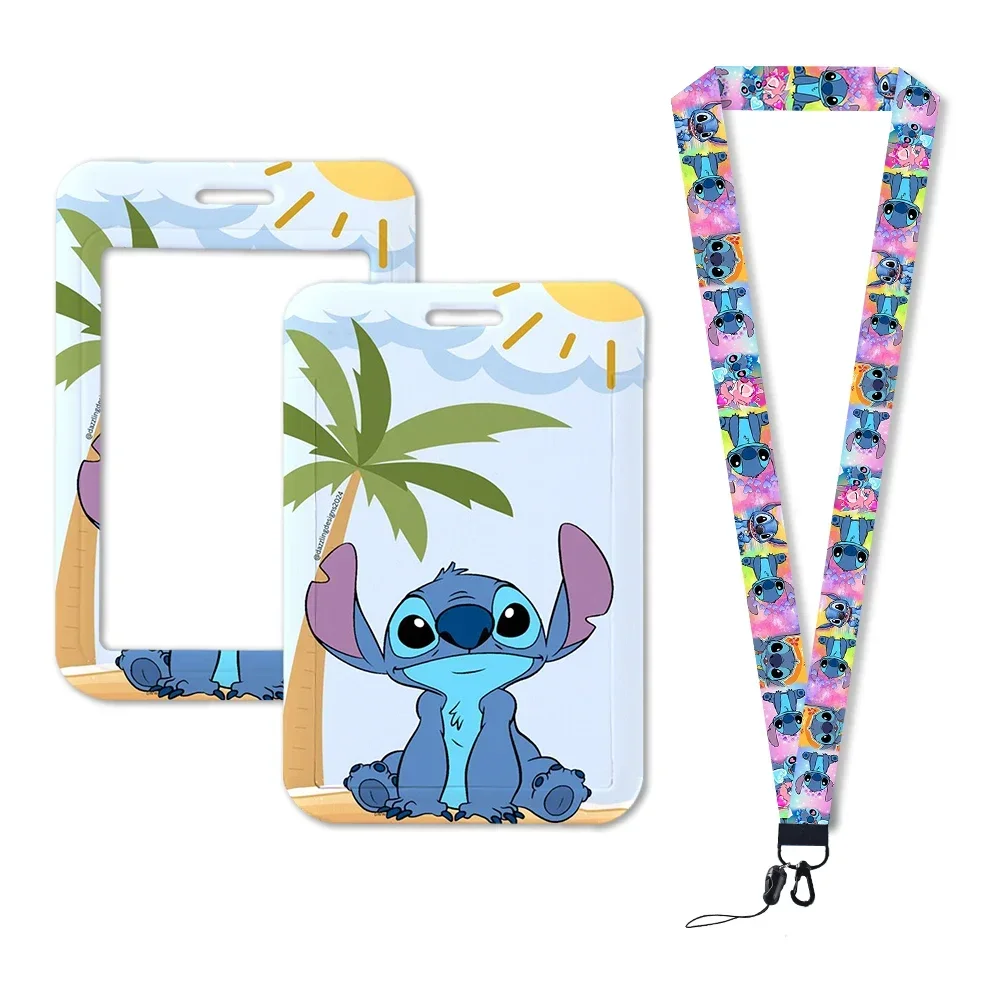 Disney Stitch Lan yards Halsband Lan yards ID Abzeichen halter Schlüssel bund Schlüssel halter hängen Seil Schlüssel ringe Zubehör Geschenke