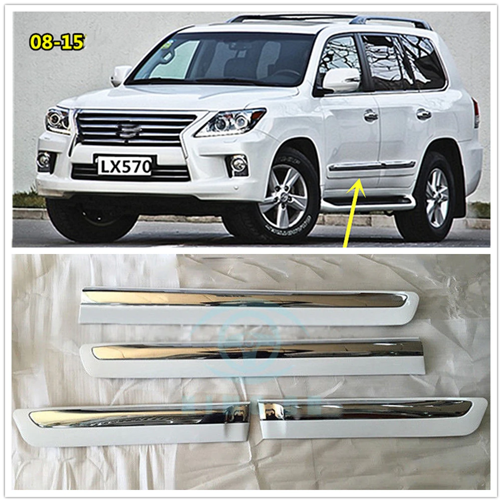 

4x For Lexus LX570 2008 2009-2015 Door Body Molding Cover Trim Replacement White