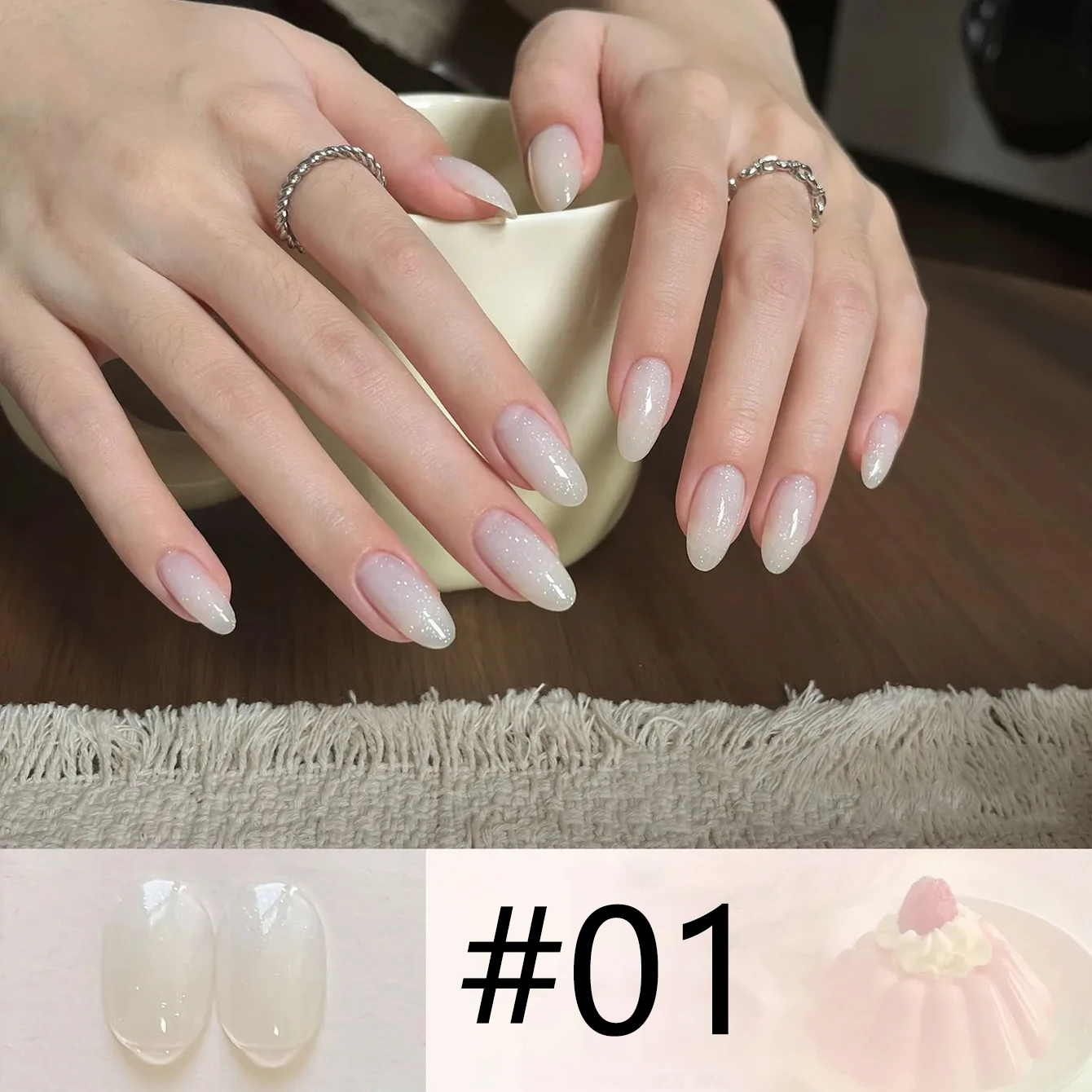 Icy Dew Milk Jelly Gel Nail Polish 5 Colors Jelly Nude Gradient Nail Gel, Clear Sheer Candy Color Soak Off UV For Nail Art Salon
