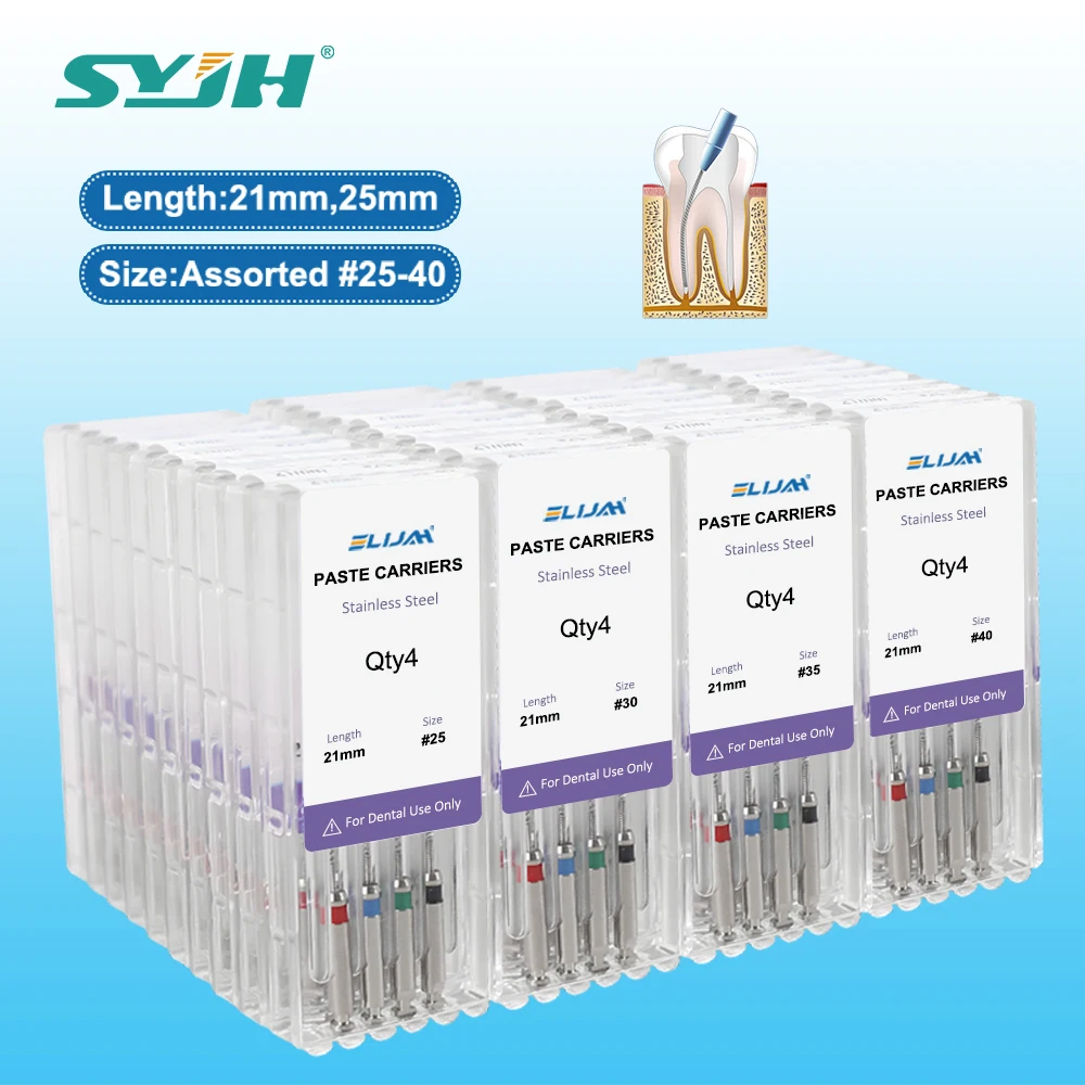 SYJH Dental Paste Carriers Root Filler Lentulo 21mm 25mm Assorted #25-40 Endodontics Files Dental Instruments Channel Spiral