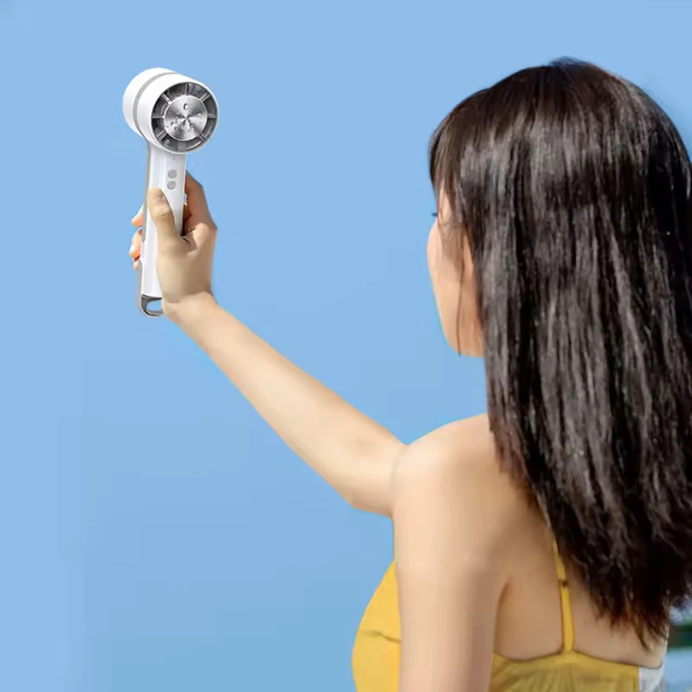 Portable Rechargeable Fan Macaron Color Cold Compress Handheld Fan Outdoor USB Mini Air Cooler Hand Fan With Hook New Arrivals