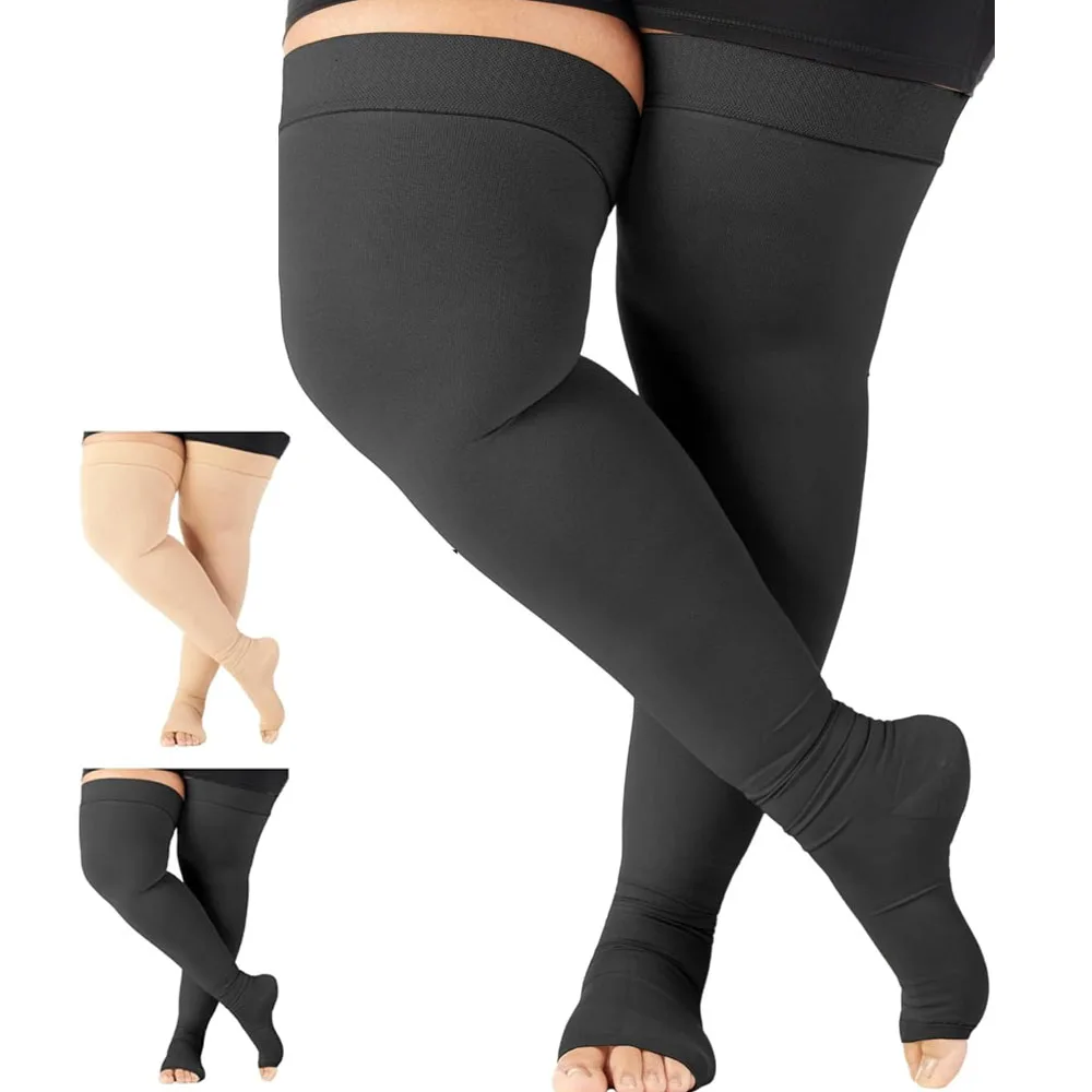 

2 пары компрессионных носков для мужчин и женщин, конструкция поддержки бедра, влагоотводящая и противоскользящая защита