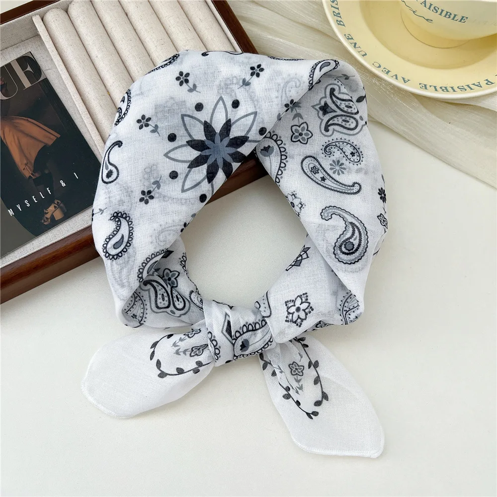 Fashion Printing Silk Small Square Scarf Summer Scarf Women\'s Versatile Small Scarf Head Band Hair Accessories