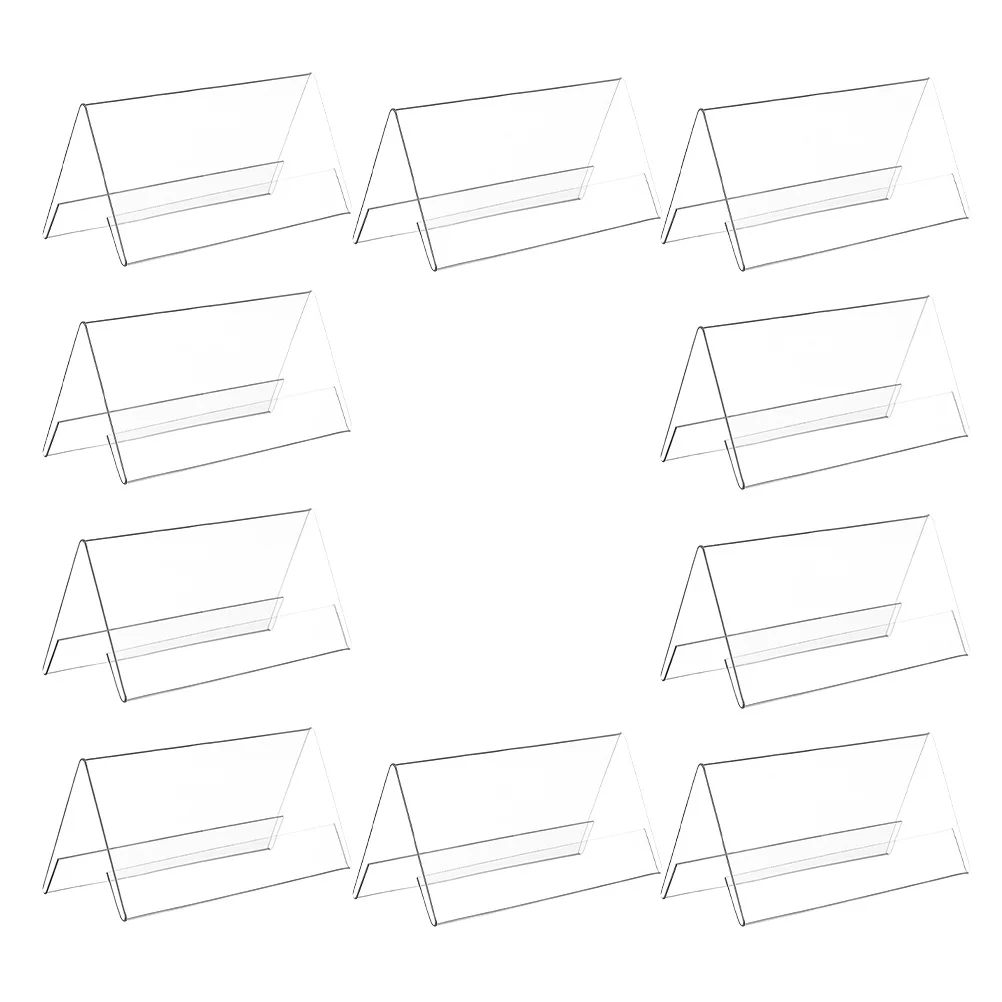 

10Pcs Office Desk Dual Sided Name Plate Holder Clear Acrylic Triangular V Shape Sign Display 120x60mm Name Plaque Holder