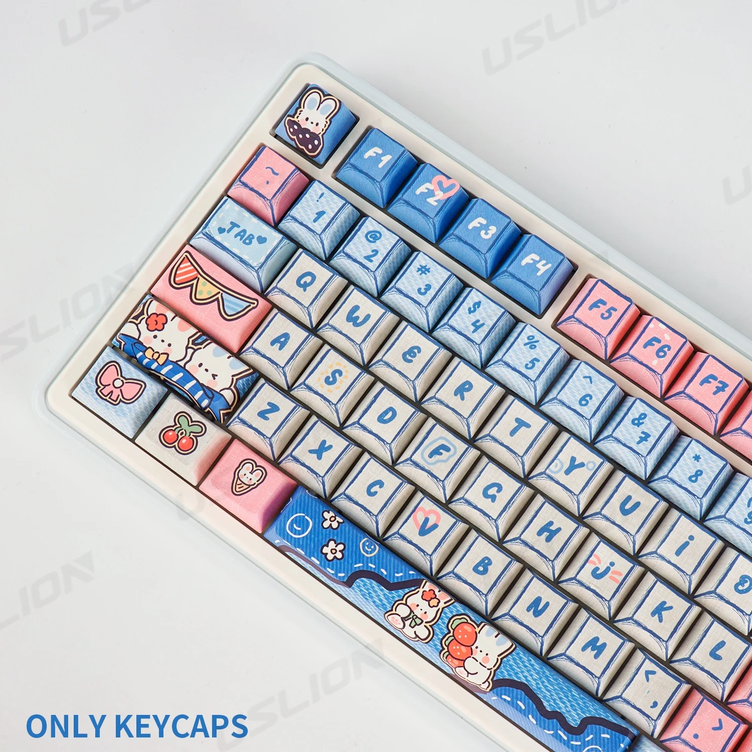 147 مفتاح كاوبوي الأرنب أغطية المفاتيح PBT التسامي Keycap مخصص لطيف غطاء لوحة المفاتيح الكرز الشخصي Keycap للهدايا لوحة المفاتيح الميكانيكية