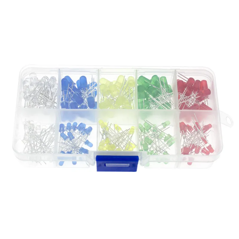 （1pcs）100 3MM 5MM LED light emitting diodes, green, red, blue, yellow, white DIY combination kit