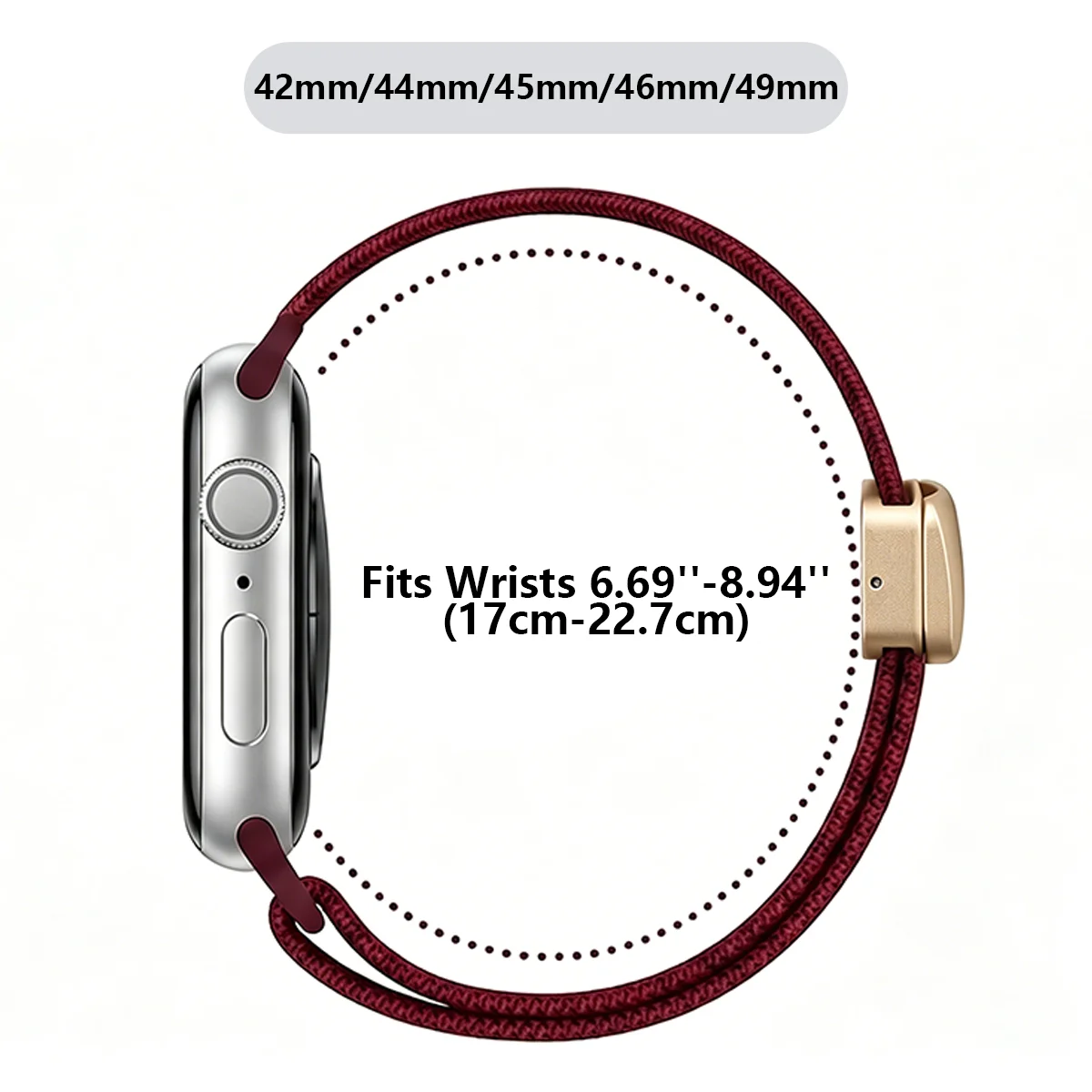 Braided Band For Apple Watch Strap 38/40/41/S10-12 42mm/42/44/45/46/49mm Magnetic Nylon Bracelet iWatch Series 1-12 Ultra 4 3 2