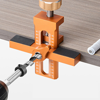 New Cabinet Door Panel Fixed Clamp Rebounder Install Drilling Locator Woodworking 2in1 Aluminum Quick Positioning Mount Locator